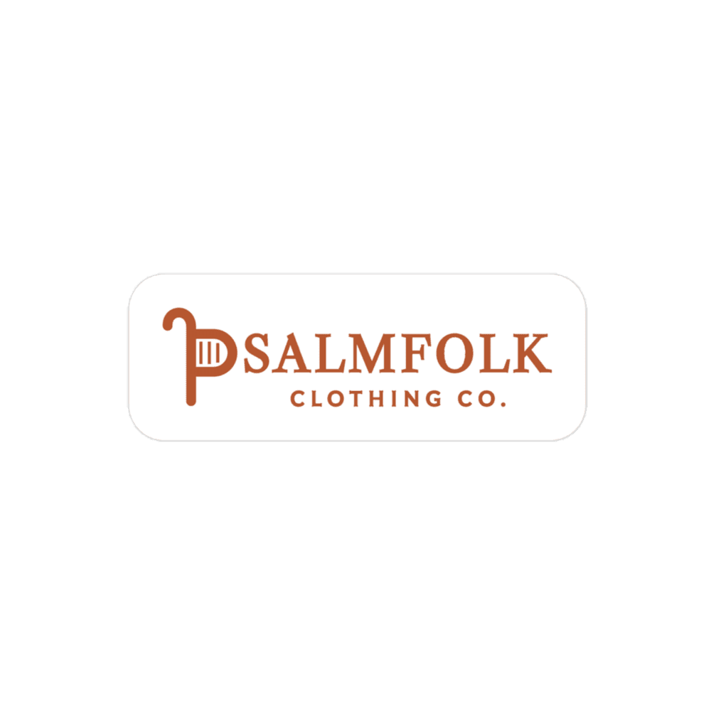 Psalmfolk · Kiss-Cut Sticker (Lockup B, Rust)