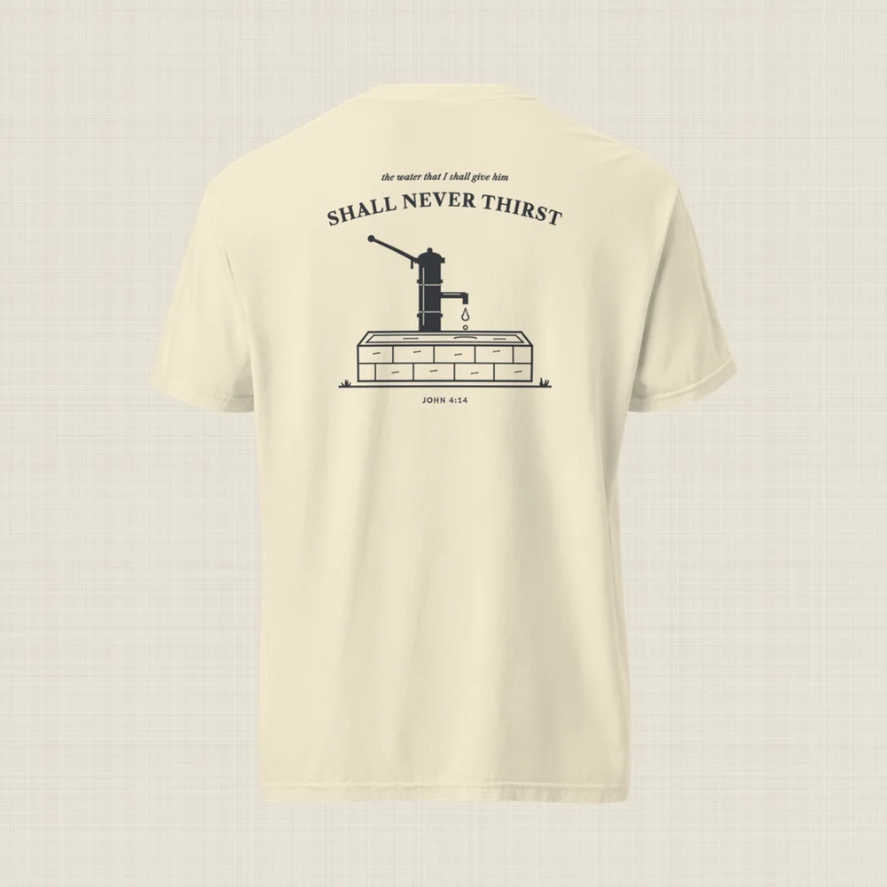 Psalmfolk Never Thirst Tee (Ivory), back