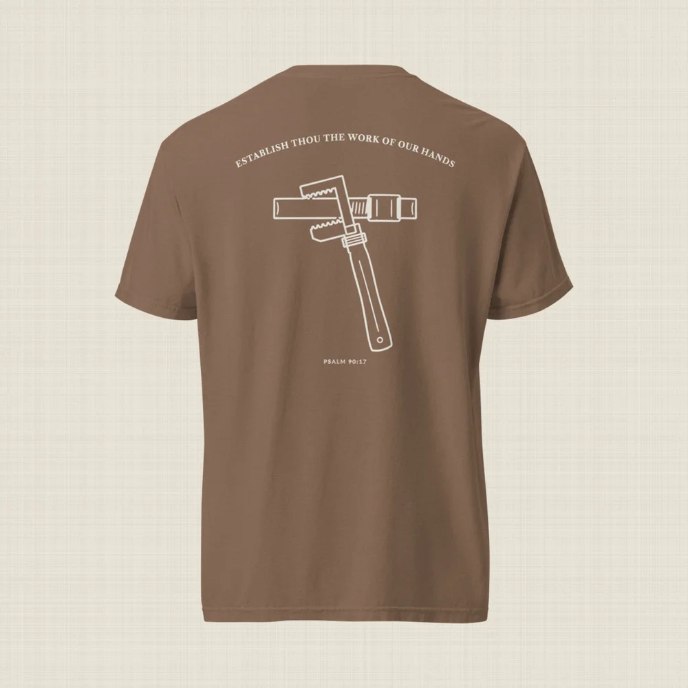 Psalmfolk Work of Our Hands Tee (Espresso), back