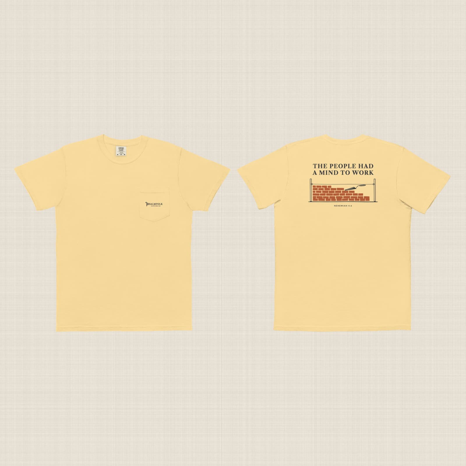 Psalmfolk A Mind to Work Pocket Tee (Butter)