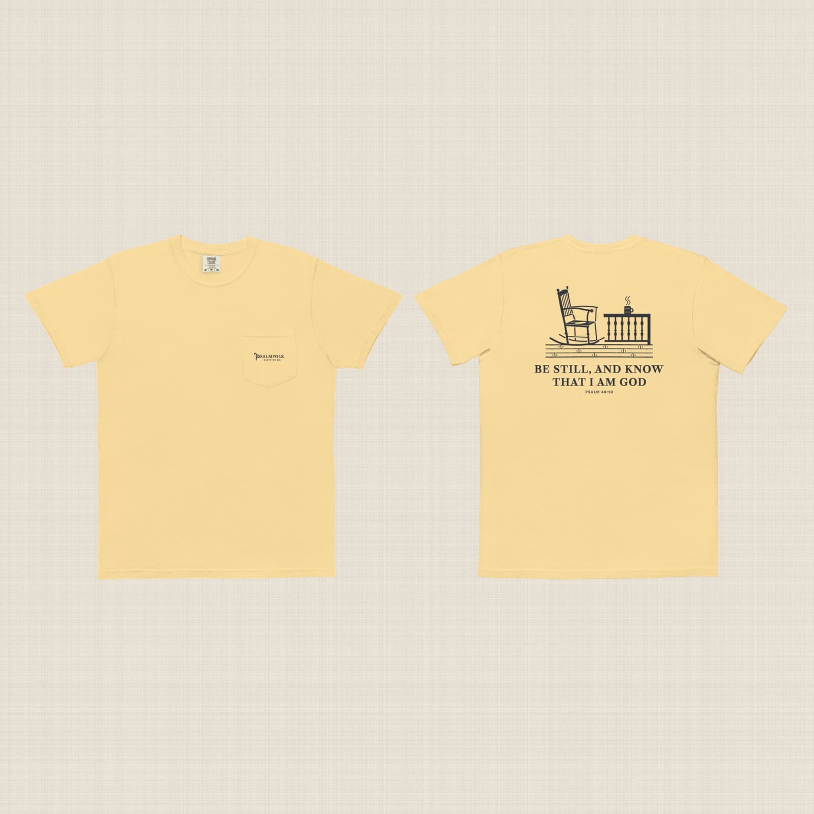 Psalmfolk Be Still Pocket Tee (Butter)