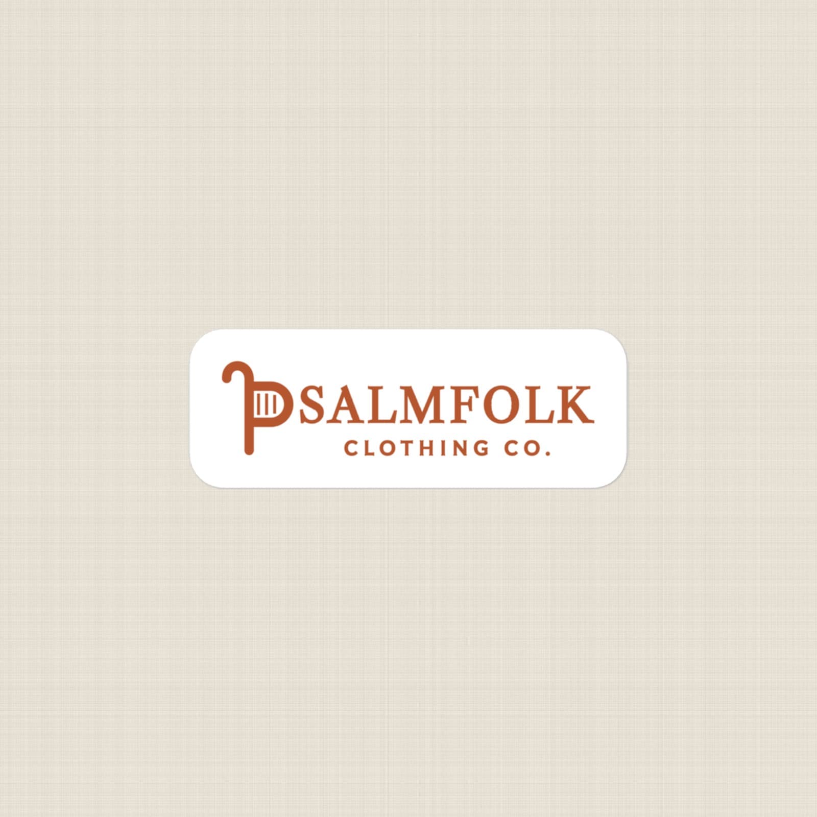Psalmfolk · Kiss-Cut Sticker (Lockup B, Rust)