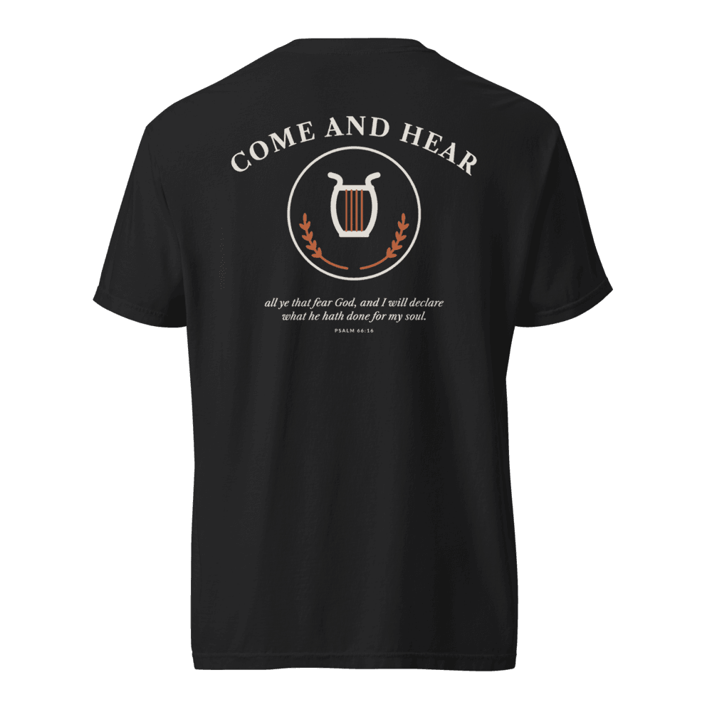 Psalmfolk Come and Hear Tee, back