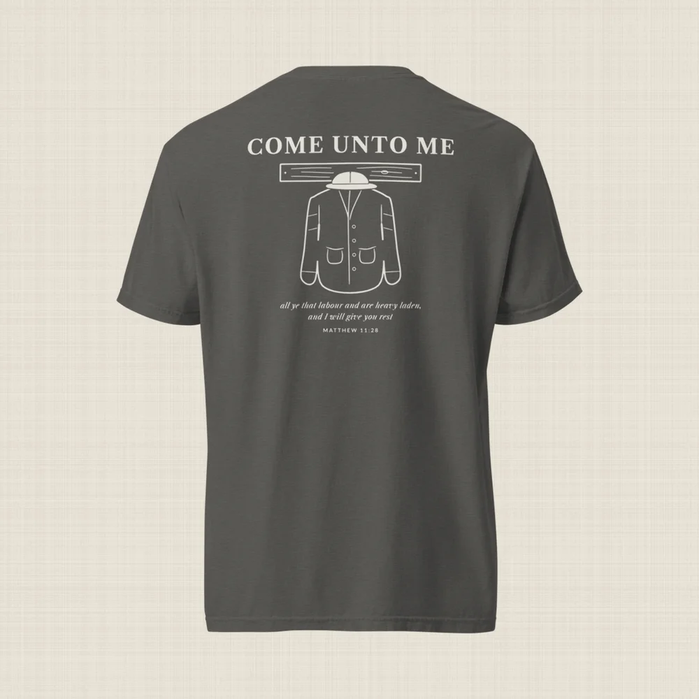 Psalmfolk Heavy Laden Tee (Pepper), back