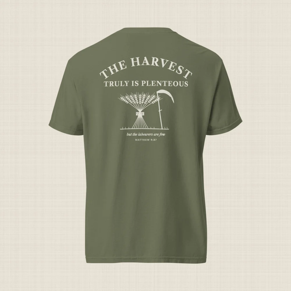 Psalmfolk Labourers Are Few Tee (Moss), back