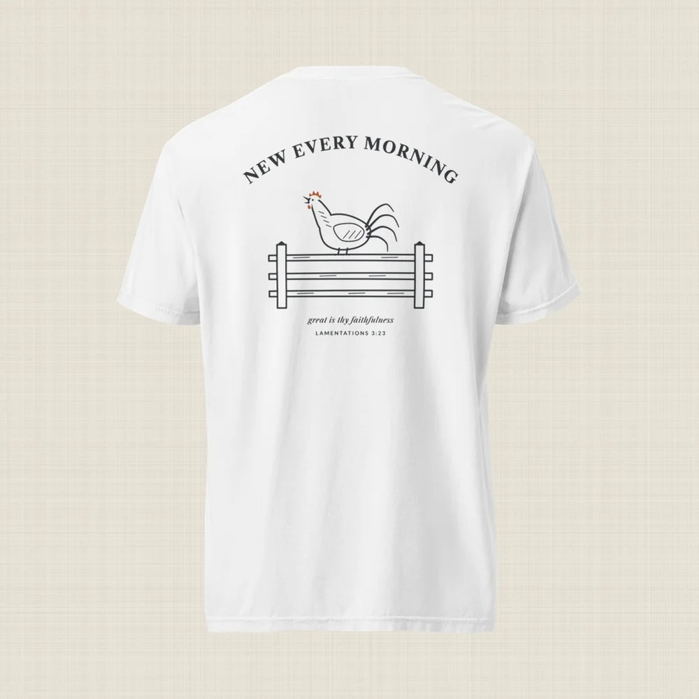 Psalmfolk New Every Morning Tee (White), back